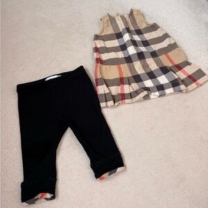 Burberry baby girls dress and pant set